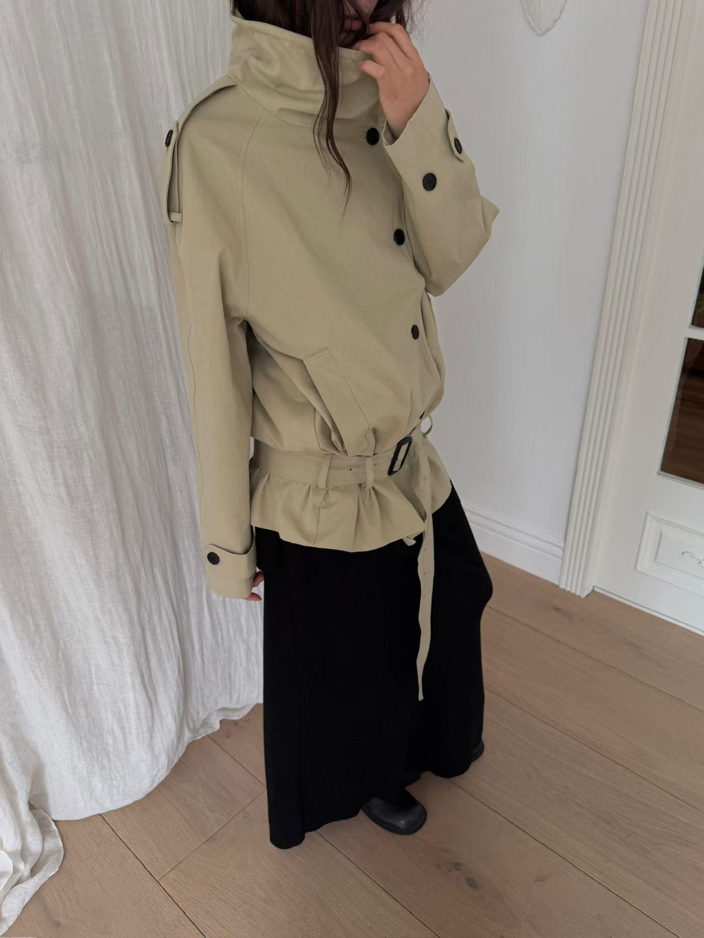 鋼絲立領風衣外套